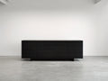 Meuble d'entrée noir effet bois 180x40x58 cm - façade rainurée - style contemporain