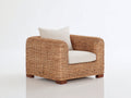 Fauteuil de jardin en rotin naturel 92 x 86 x 72 cm - assise beige pour terrasse et balcon