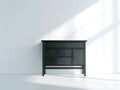 Meuble d'entrée en bois effet noir 110 x 35 x 80 cm - console de rangement avec 2 portes et 3 tiroirs pour hall