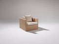 Fauteuil de jardin en rotin synthétique naturel 82 x 78 x 72 cm - assise beige pour terrasse